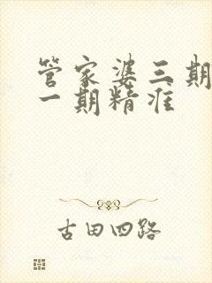管家婆三期必开一期精准
