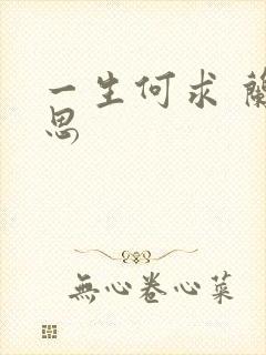 一生何求 兰思思