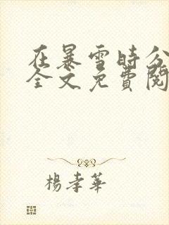 在暴雪时分小说全文免费阅读