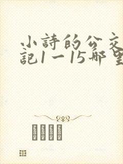 小诗的公交车日记1一15哪里能看