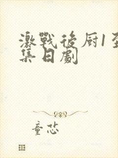 激战后厨1至5集日剧