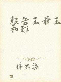 报告王爷王妃要和离