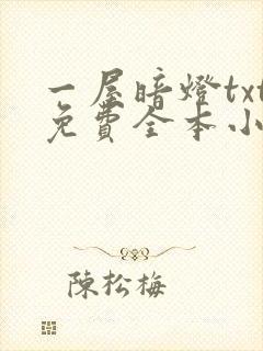 一屋暗灯txt免费全本小说电子书