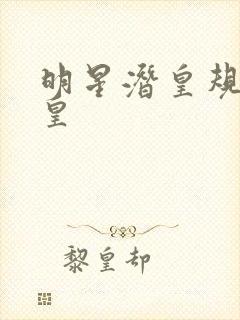 明星潜皇规则之皇