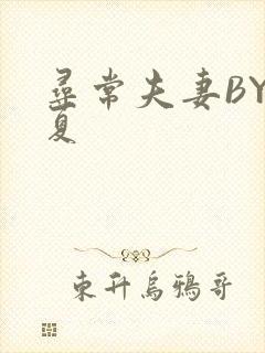 寻常夫妻BY写夏
