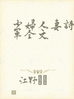 少妇人妻诗雨小军全文