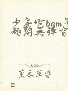 少年啊bgm笔趣阁无弹窗免费