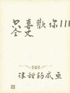 只喜欢你11H全文