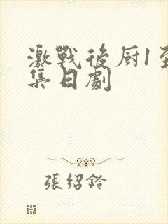 激战后厨1至5集日剧