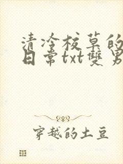 清冷校草的抹布日常txt双男主