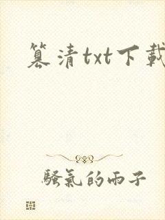 篡清txt下载