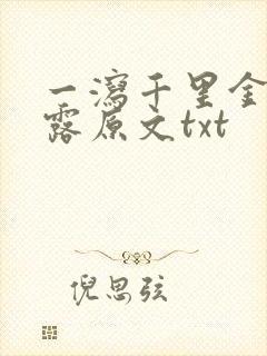 一泻千里金银花露原文txt