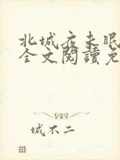 北城夜未眠小说全文阅读免费