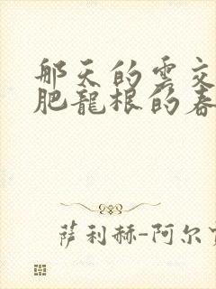 那天的云交雨合肥龙根的春天