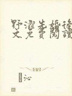 野涩先婚后爱全文免费阅读笔趣阁