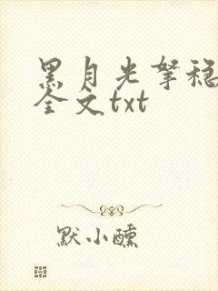 黑月光拿稳小说全文txt