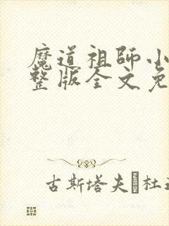 魔道祖师小说完整版全文免费阅读下载