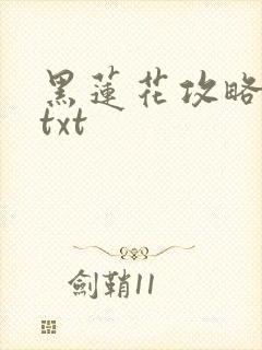黑莲花攻略手册txt