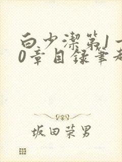 白少洁第1一40章目录笔趣阁