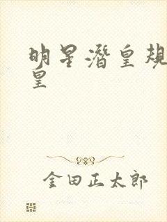 明星潜皇规则之皇