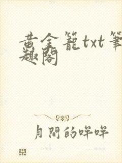 黄金笼txt笔趣阁