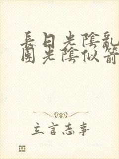 长日光阴乱作一团光阴似箭必读