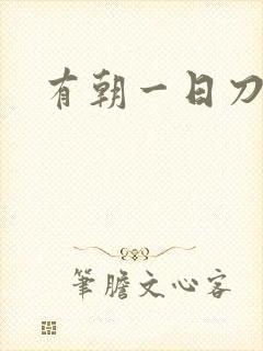 有朝一日刀在手