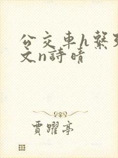 公交车h系列辣文n诗晴