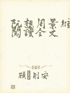 阮想周景维免费阅读全文