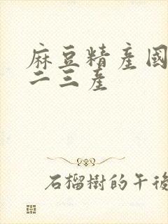 麻豆精产国品一二三产