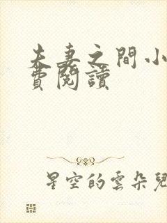 夫妻之间小说免费阅读