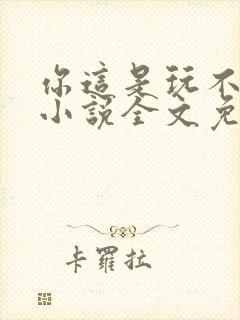 你这是玩不起呀小说全文免费阅读