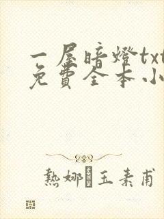 一屋暗灯txt免费全本小说电子书