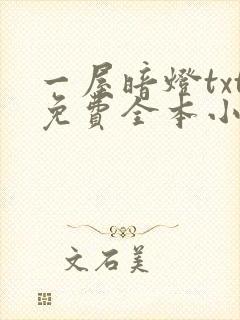一屋暗灯txt免费全本小说电子书