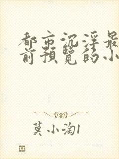 都市沉浮最快超前预览的小说3030