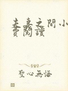 夫妻之间小说免费阅读