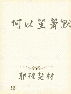 何以笙箫默小说