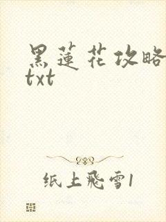 黑莲花攻略手册txt