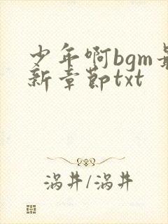 少年啊bgm最新章节txt