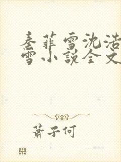 秦菲雪沈浩秦菲雪小说全文免费阅读求书