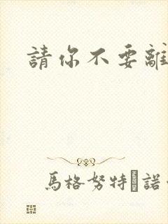 请你不要离开我