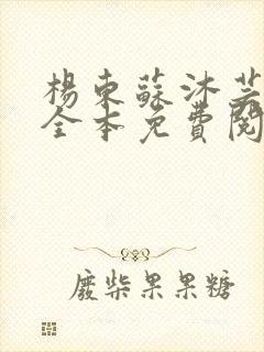 杨东苏沐芸小说全本免费阅读下载