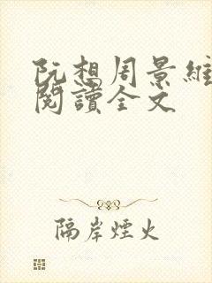 阮想周景维免费阅读全文