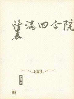 情满四合院演员表