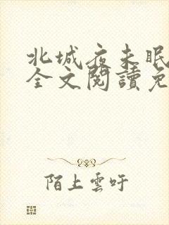 北城夜未眠小说全文阅读免费