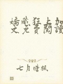 娇藏狂上加狂全文免费阅读笔趣阁