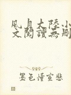 风月大陆小说全文阅读无删减