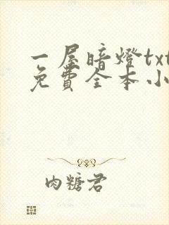一屋暗灯txt免费全本小说电子书