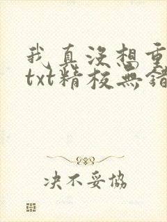 我真没想重生啊txt精校无错版