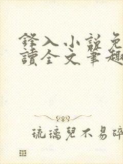 锋入小说免费阅读全文笔趣阁